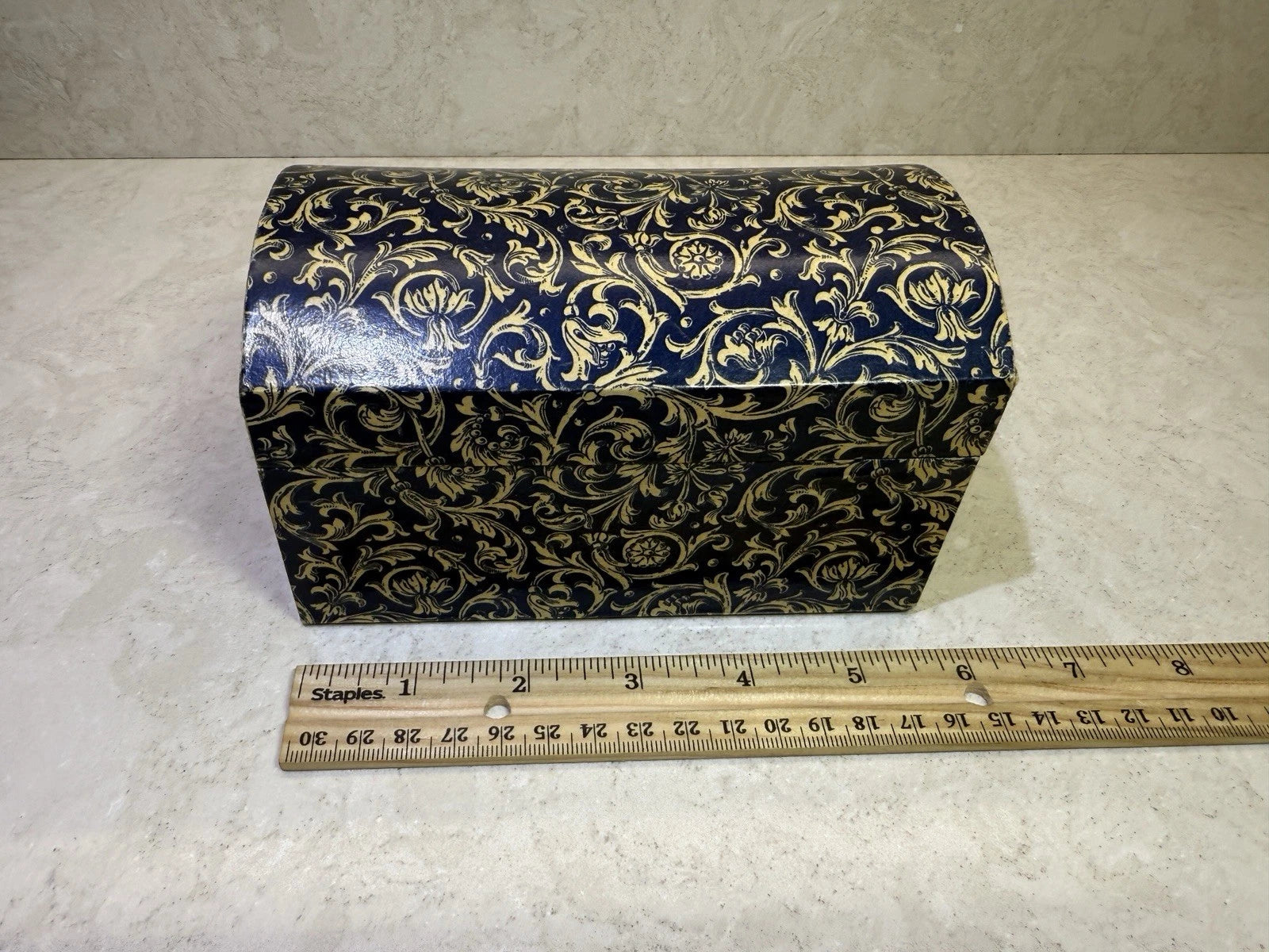 Set of Wooden Tissue Box Holder Cover & Trinket Box Floral Pattern Made in Italy | eBay