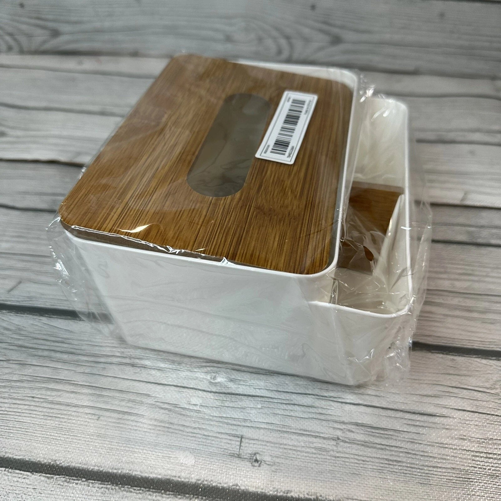 Tissue Box Bamboo Cover Small Facial Tissue Dispenser Holder Rectangle White | eBay