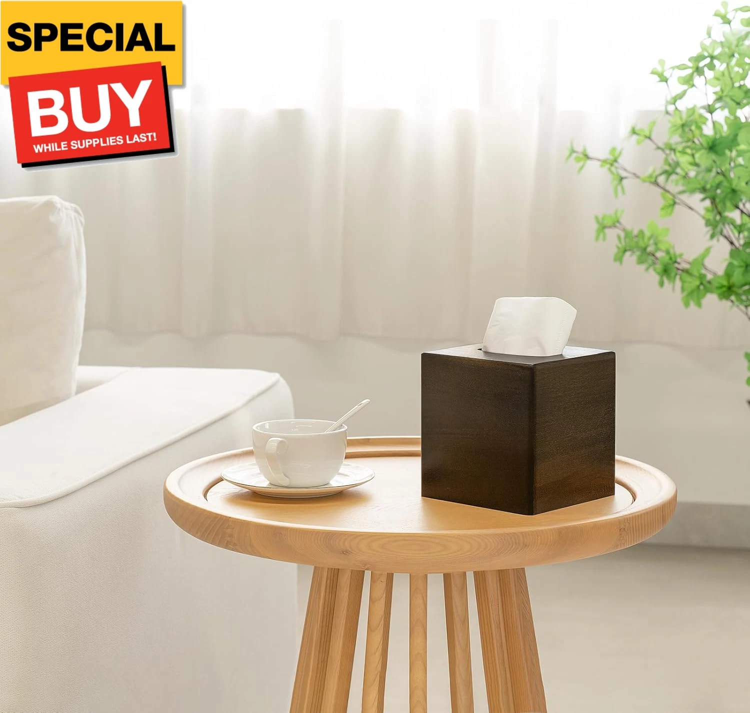 Tissue Box Cover Square Open-Bottom Wood Tissue Box Holder Decorative Facial Cub | eBay