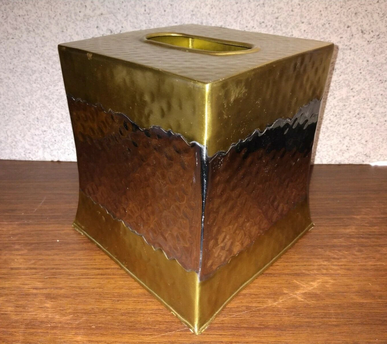 Veratex Shabby Metal Brass Silver Color Hand Hammered Tissue Box Cover India | eBay