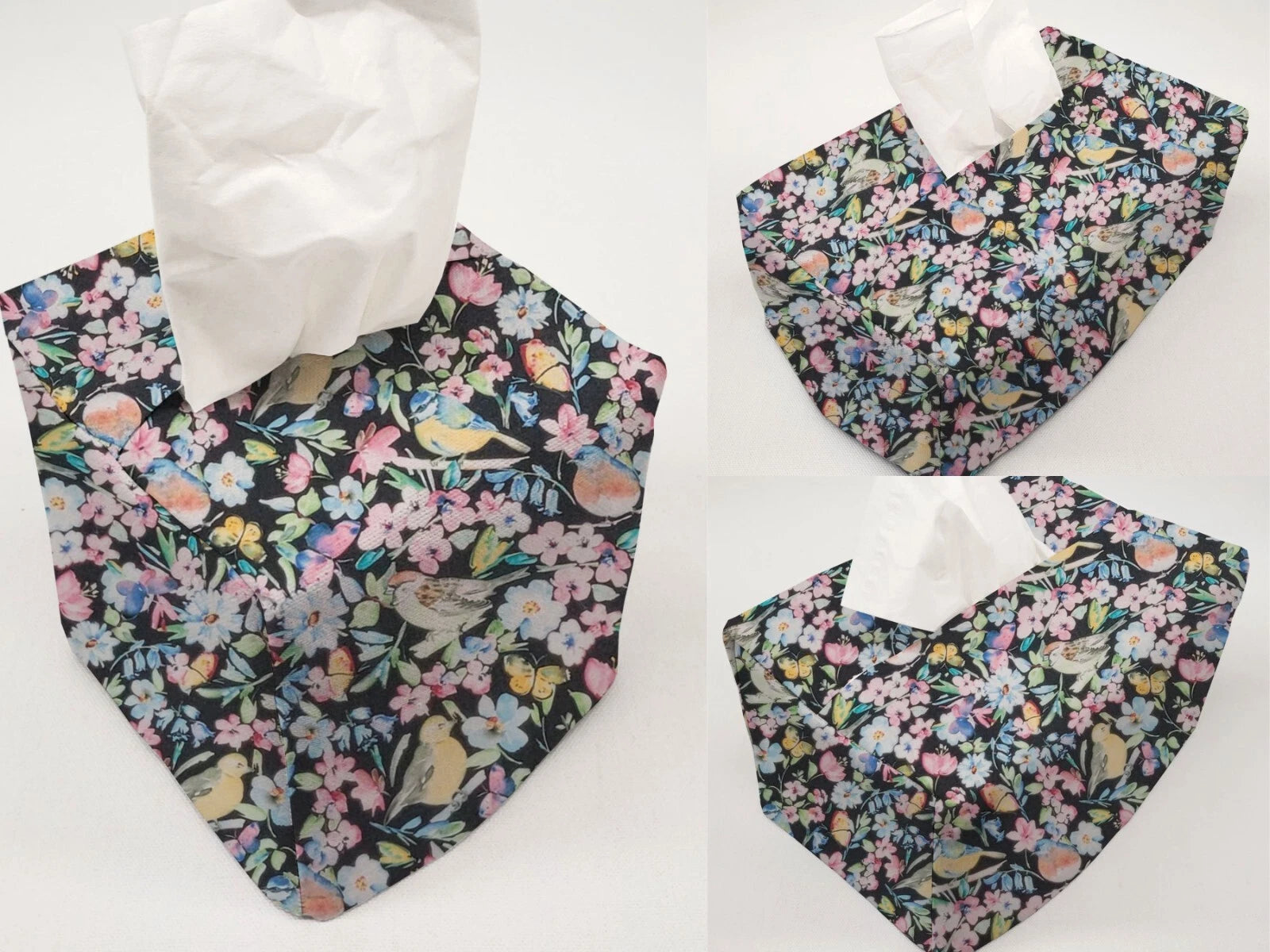 Birds & Butterflies in Blooms Tissue Box Cover (4 Colors Available) | eBay