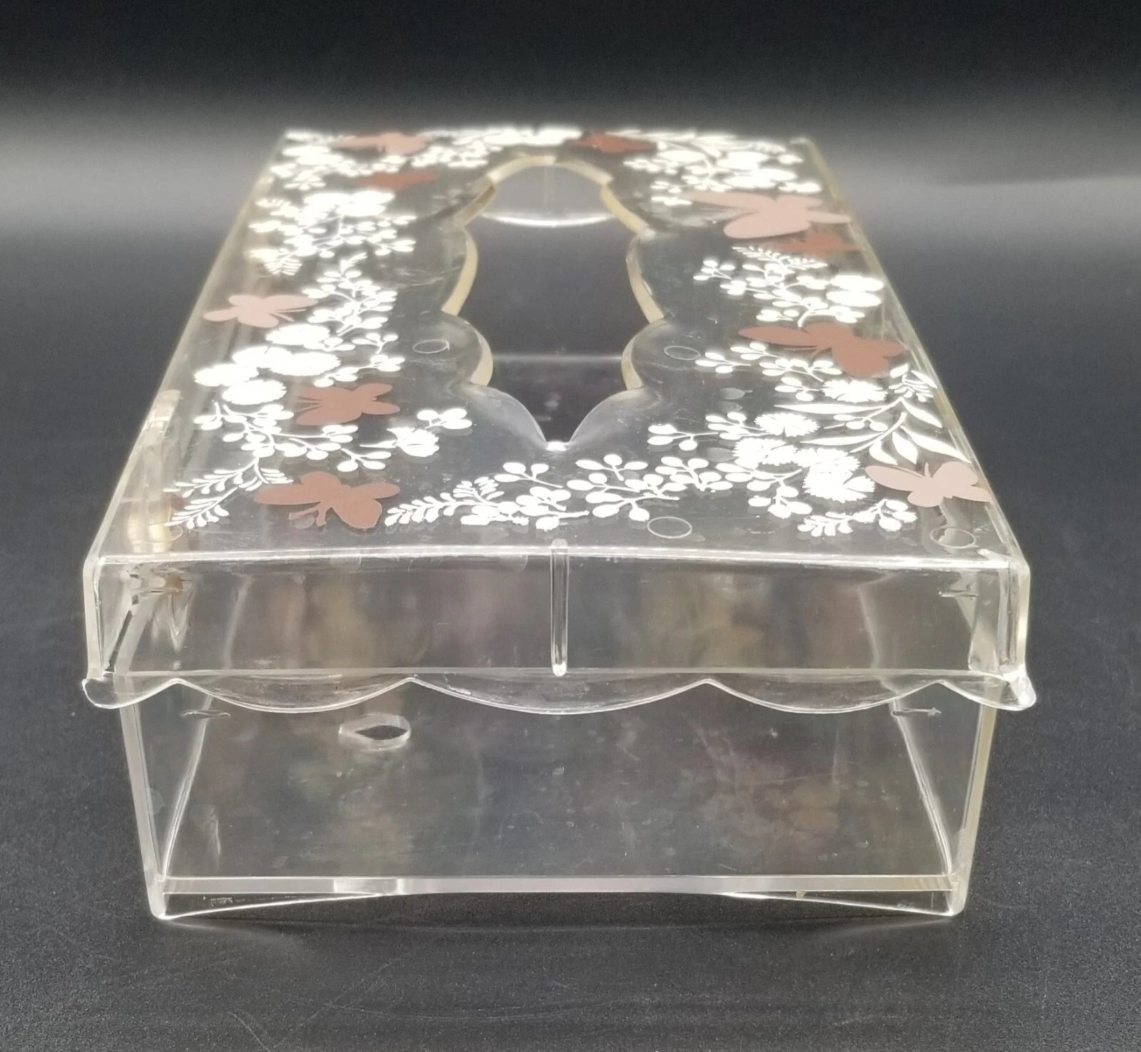 Vintage MCM WOLFF Butterfly Acrylic Tissue Box Scalloped Edge Kleenex | eBay