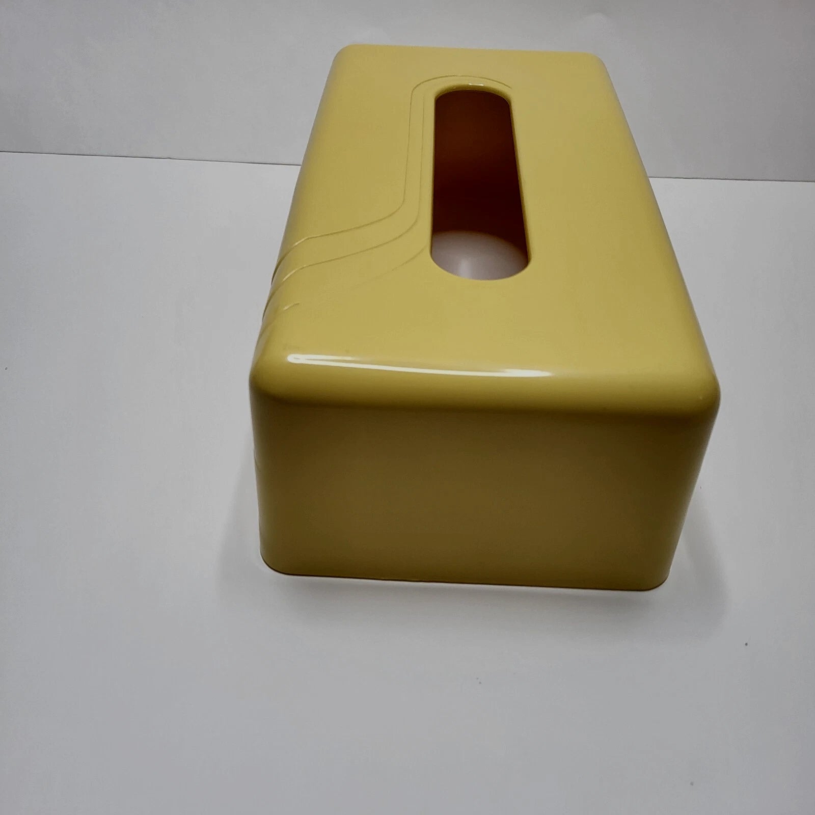 Vtg 7608 Rubbermaid Tissue Box Cover Holder Yellow Retro Swirl Bathroom Bedroom | eBay