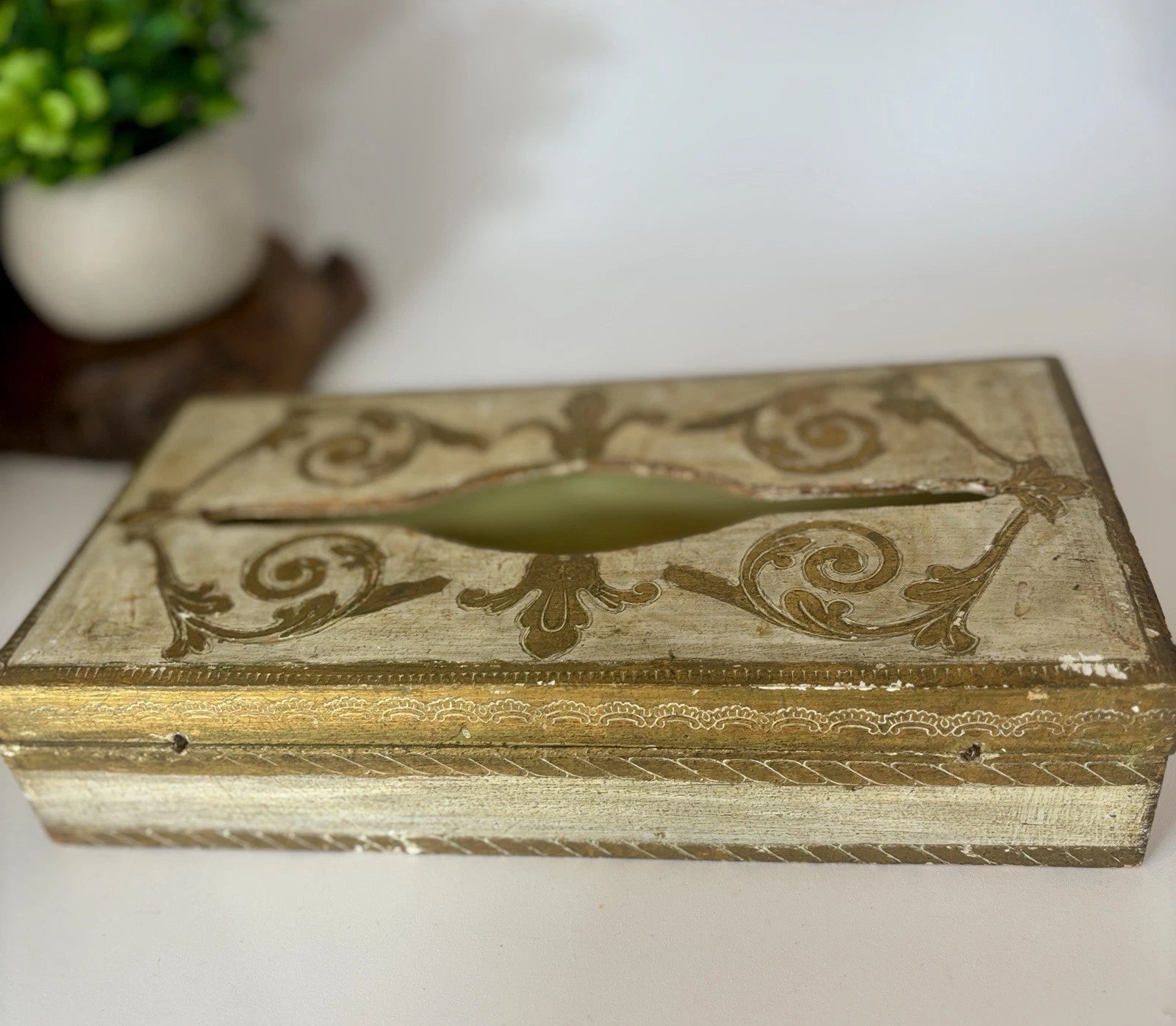 Florentine Rectangle Tissue Box Holder Vintage Made In Italy | eBay