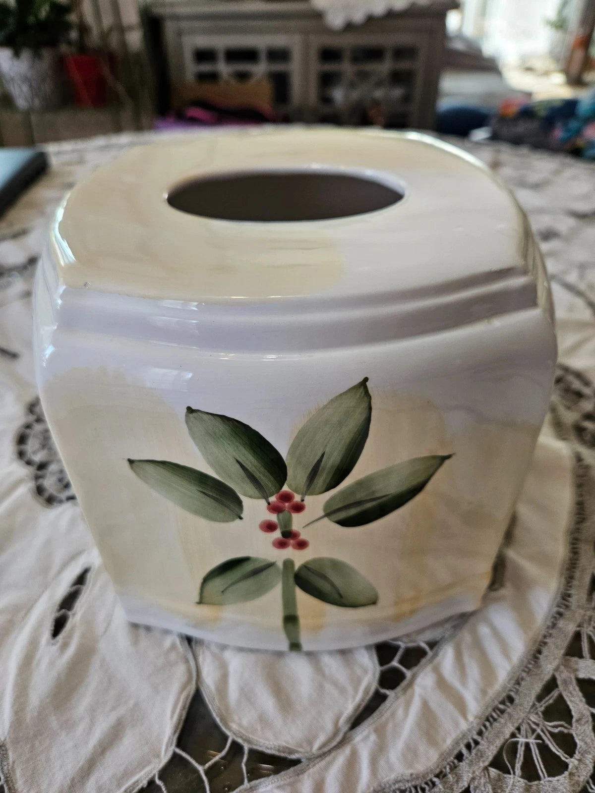 Croscill BOTANICAL GAZEBO Ceramic Square Tissue Box Cover Holder | eBay