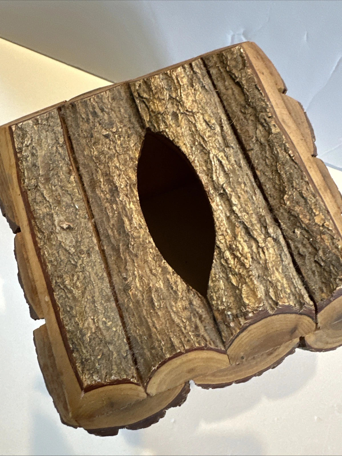 Log Cabin Core Handmade Tissue Box Holder One Of A Kind Heavy | eBay