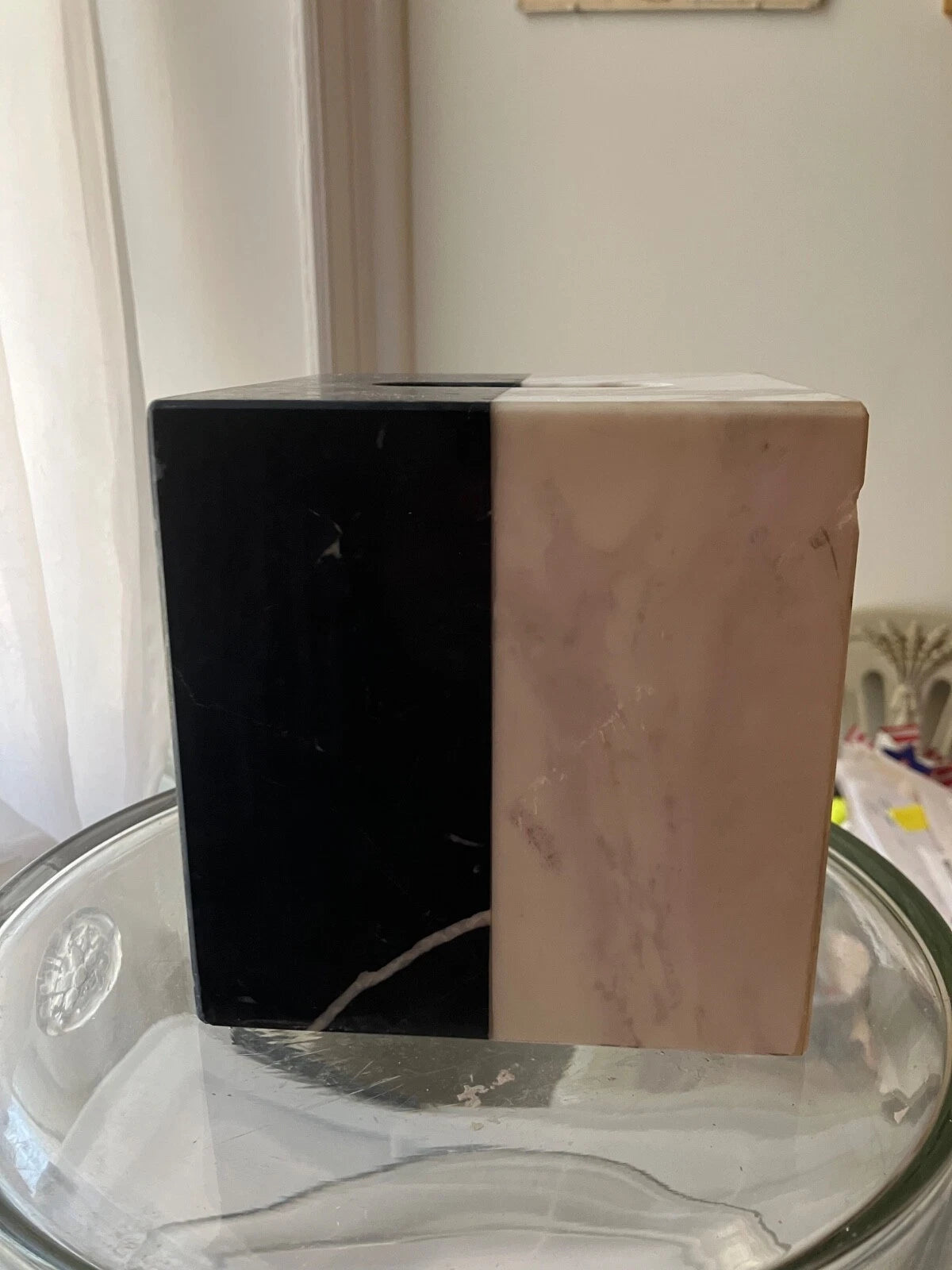 Jonathan Adler Black and White Marbe Tissue Box Cover | eBay