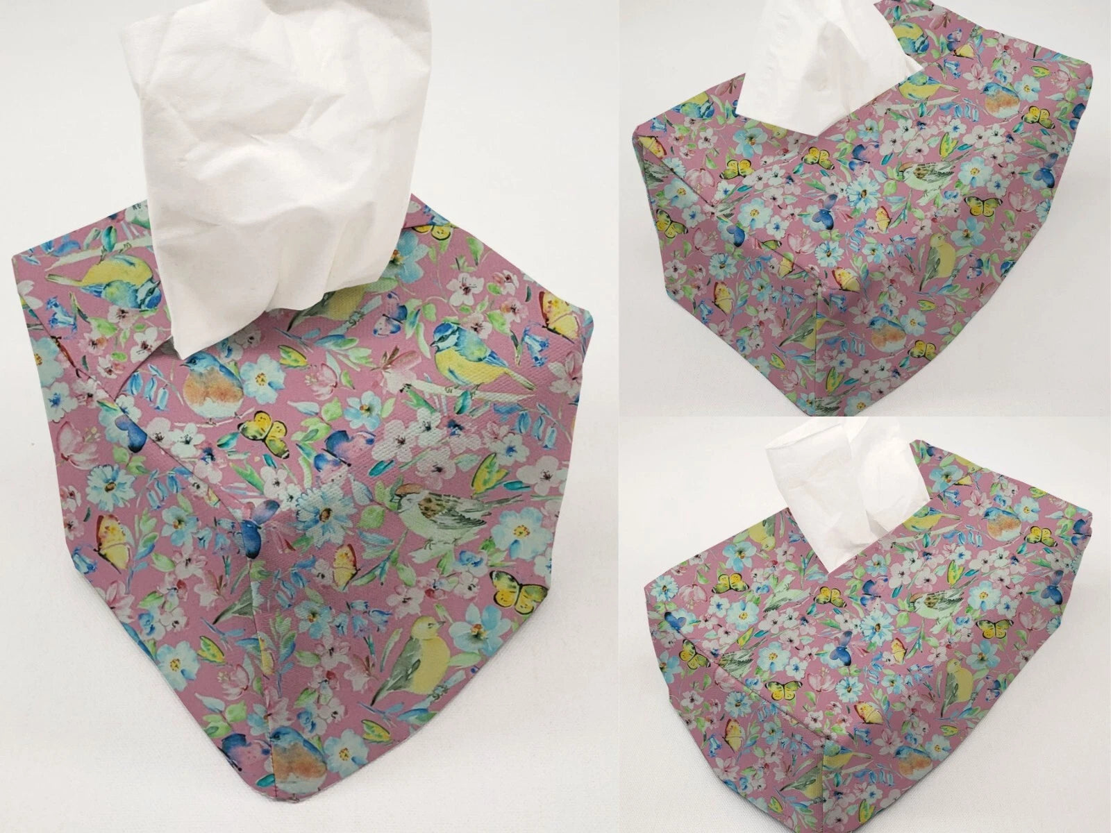 Birds & Butterflies in Blooms Tissue Box Cover (4 Colors Available) | eBay