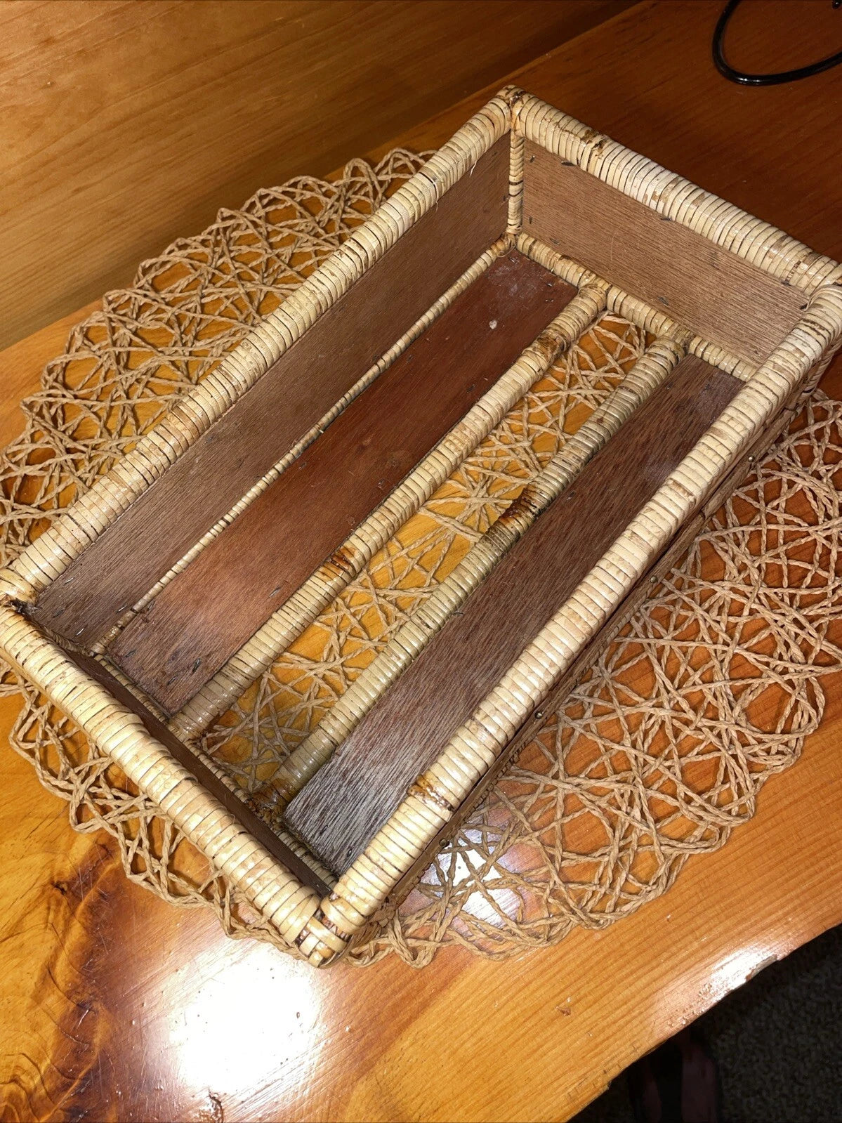 Vintage Tissue Box Cover Holder Bamboo Rattan Wicker Coastal Boho Rectangular | eBay