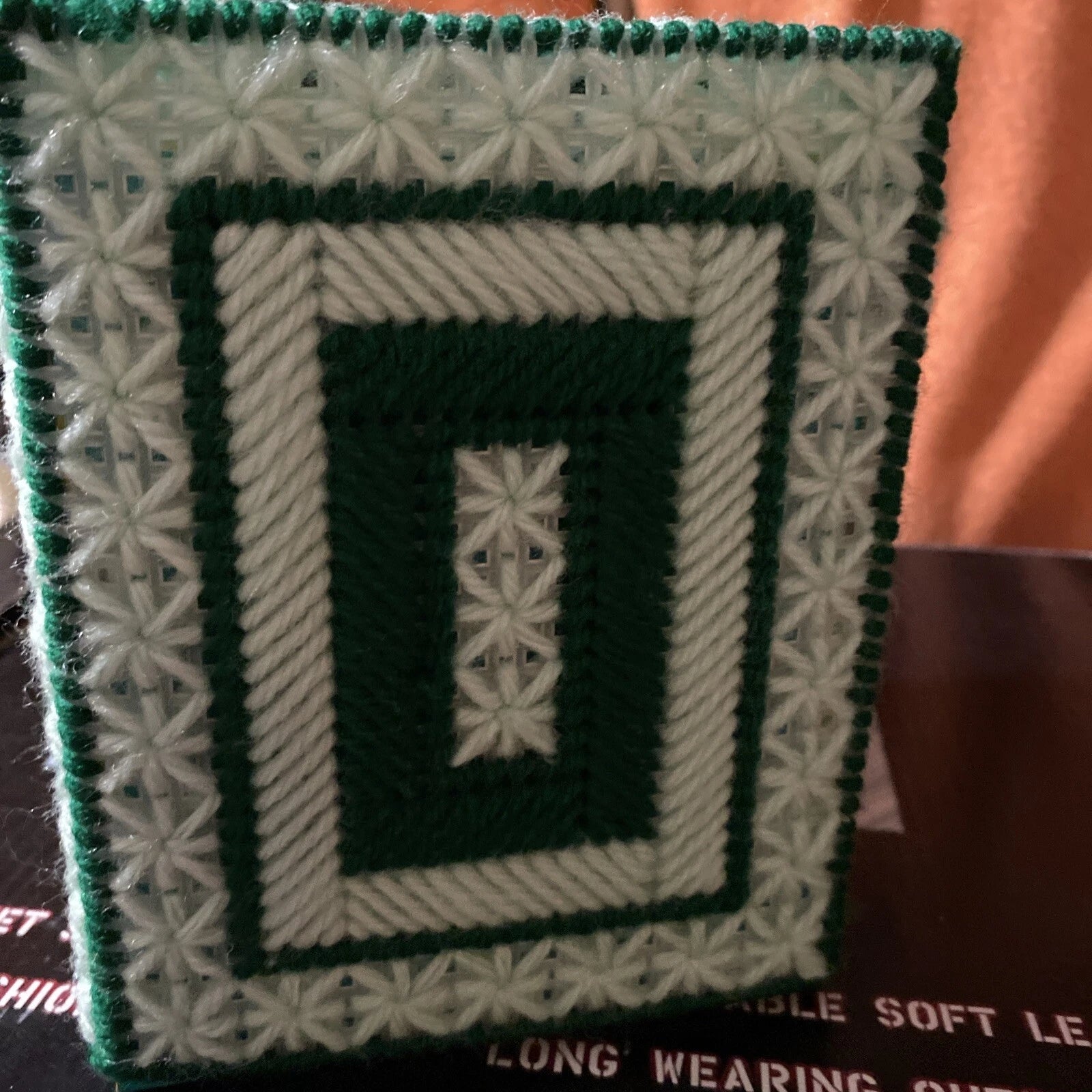 Handmade Plastic craft 3 D Effect Multi- Green Tissue Box Cover | eBay