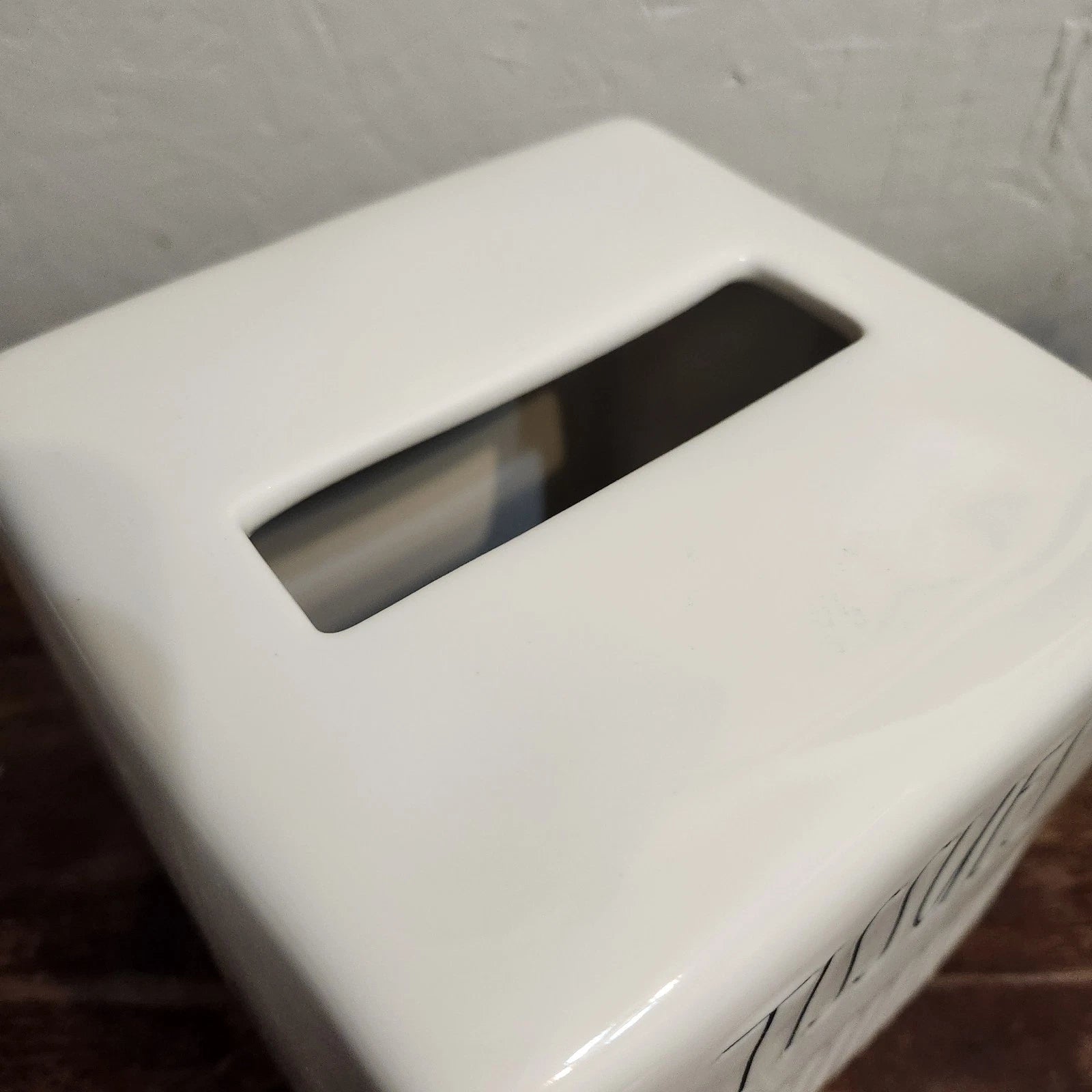 RAE DUNN Artisan Collection Heavy White Ceramic Ribbed Tissue Box Cover 6x6" | eBay