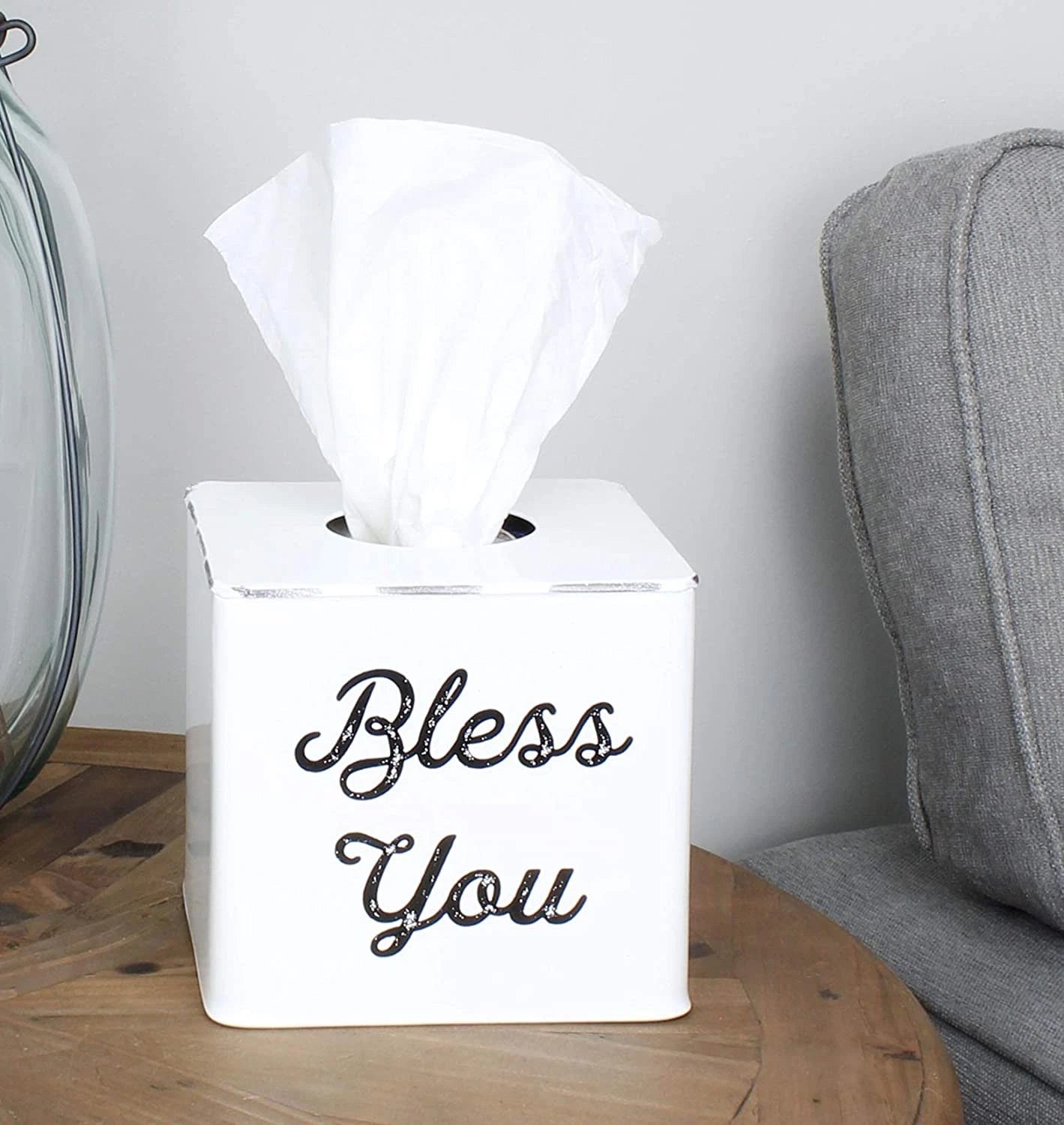 Square Tissue Box Cover; Modern Farmhouse Enamelware Holder | eBay