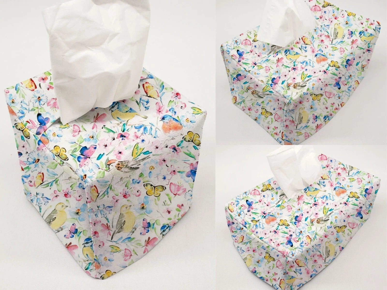Birds & Butterflies in Blooms Tissue Box Cover (4 Colors Available) | eBay