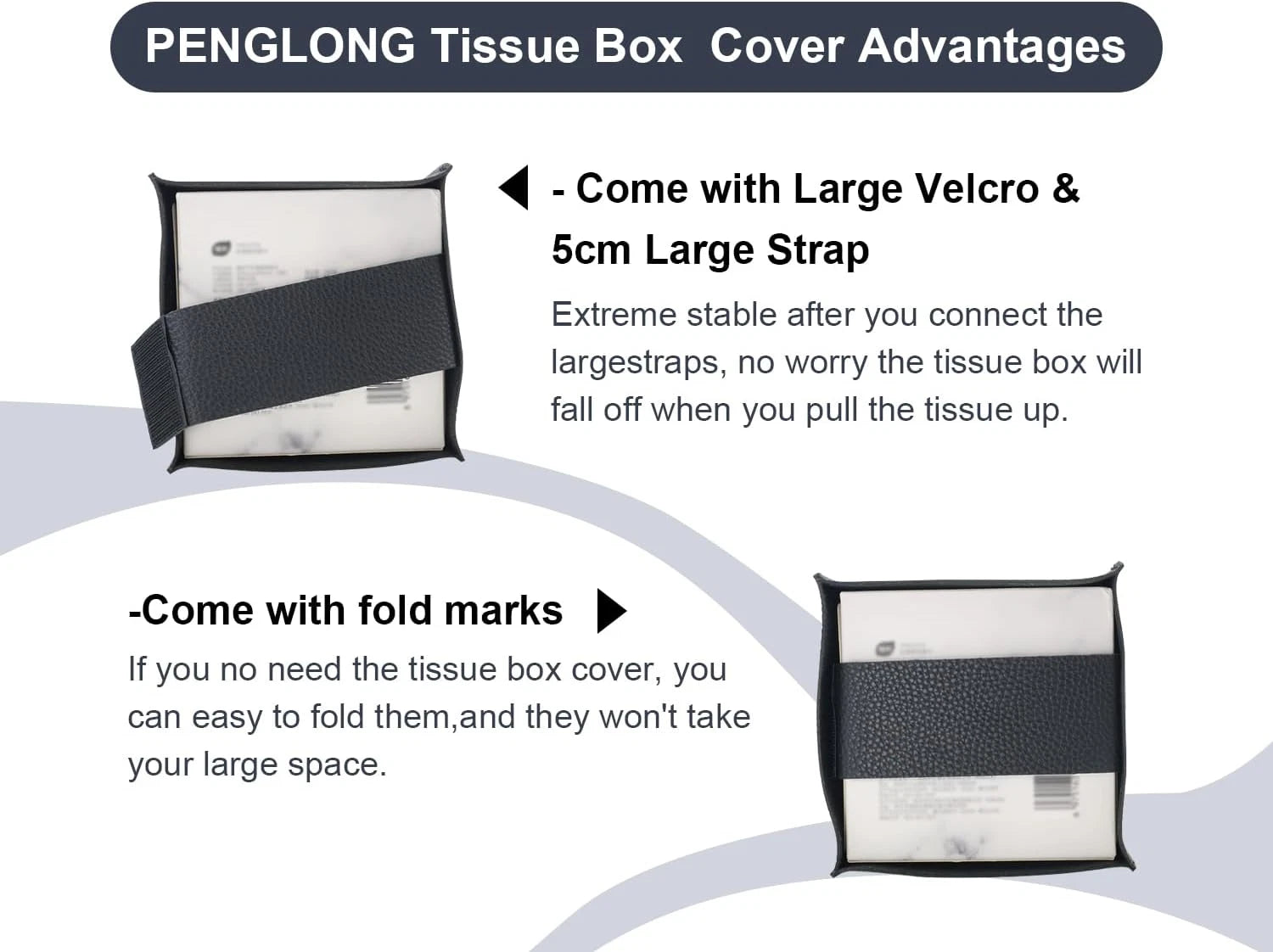 Tissue Box Cover 5X5X5'' PU Leather Tissue Holder Square Tissue Cube Box Organiz | eBay