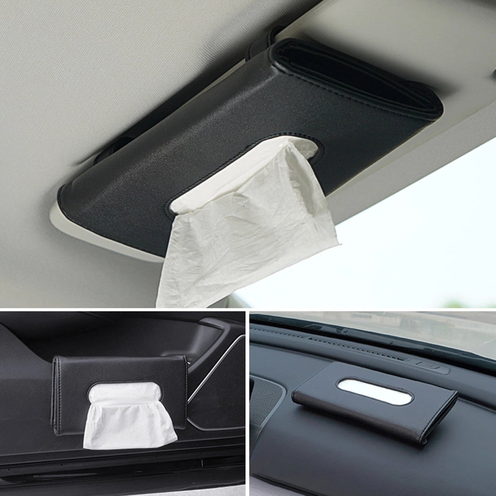 Faux Leather Car Visor Tissue Holder – Dual-Purpose Napkin Case | eBay