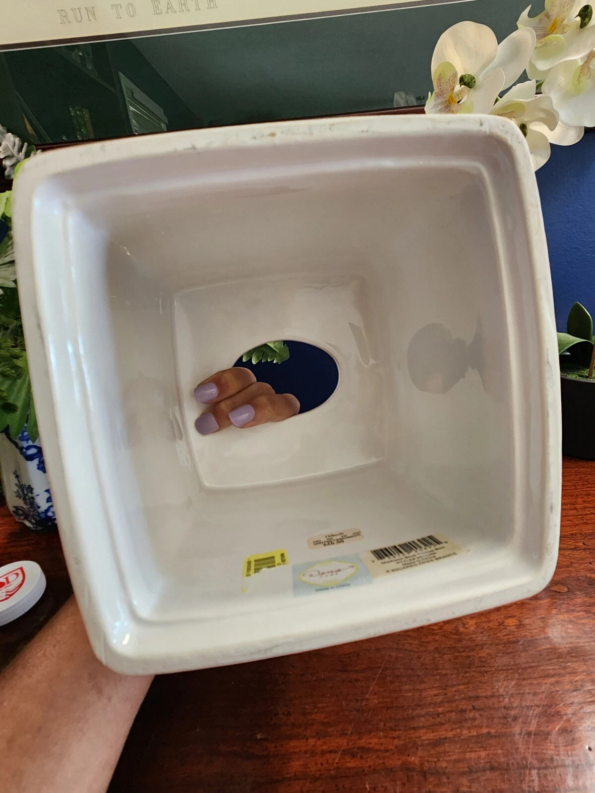 Madison Blue Tissue Box by Dena Home White with blue accent bathroom decor | eBay