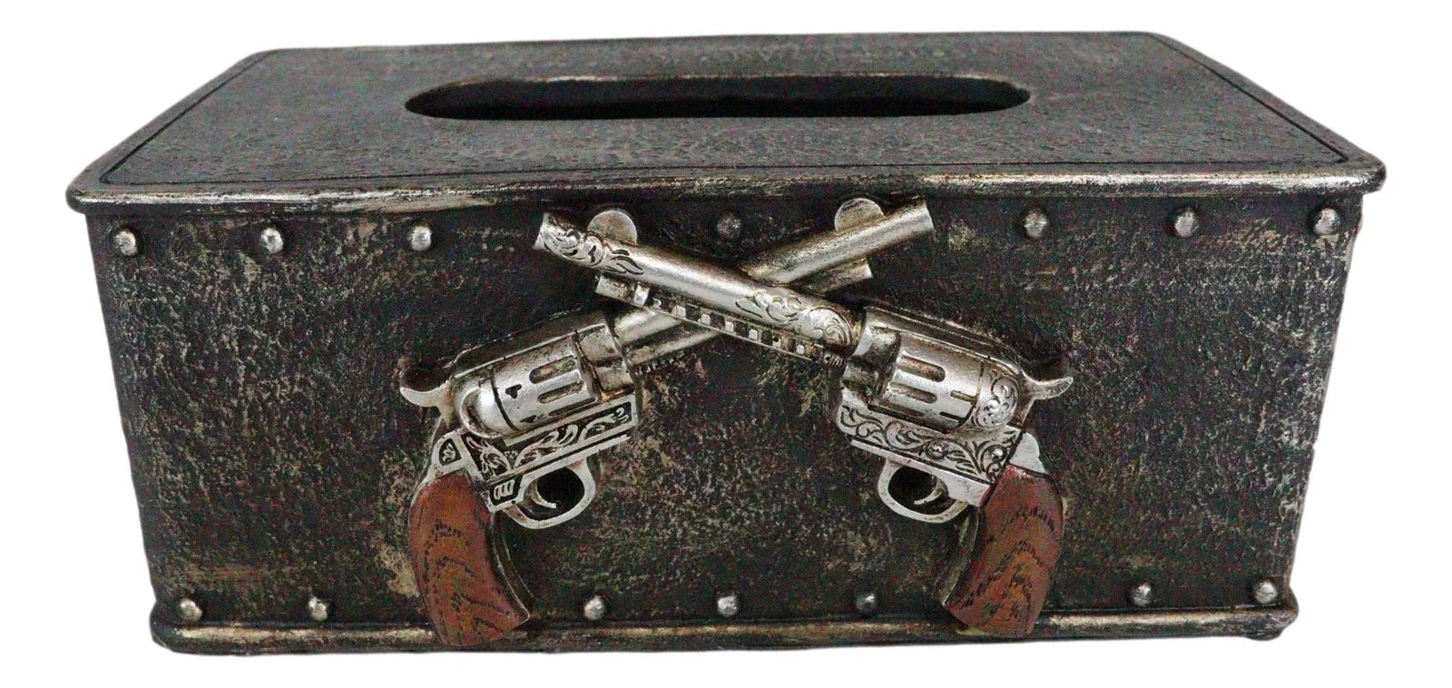 Rustic Western Cowboy Crossed Pistol Revolver Guns Tissue Box Cover Home Decor | eBay