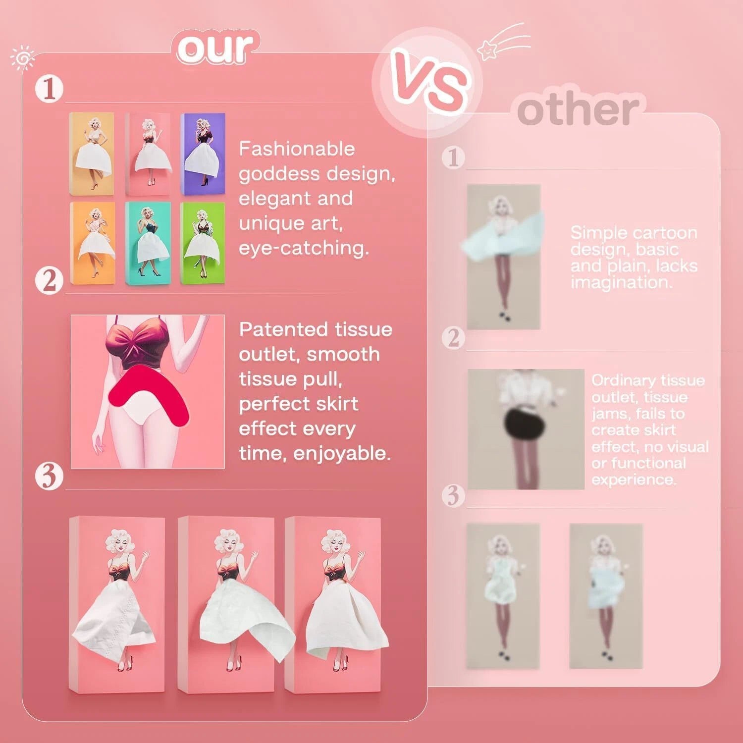 Funny Skirt Tissue Box Cover - Vintage Classy Cute Lady Skirt Box Holder | eBay