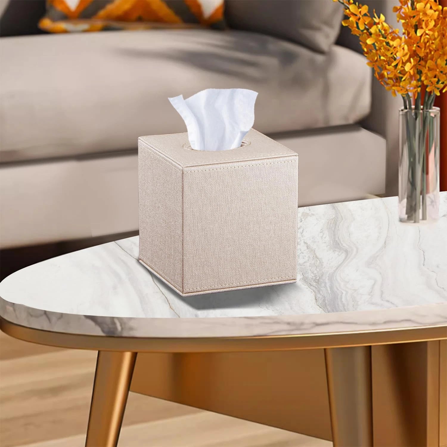 Leather Square Tissue Box Cover,Cut Tissues Cube Box Holder,Modern Facial Paper | eBay