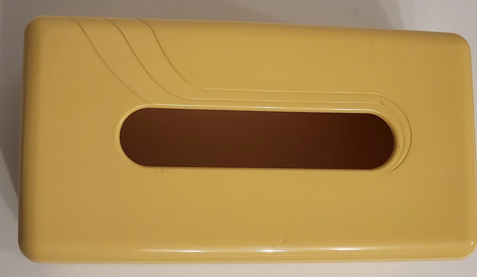 Vtg 7608 Rubbermaid Tissue Box Cover Holder Yellow Retro Swirl Bathroom Bedroom | eBay