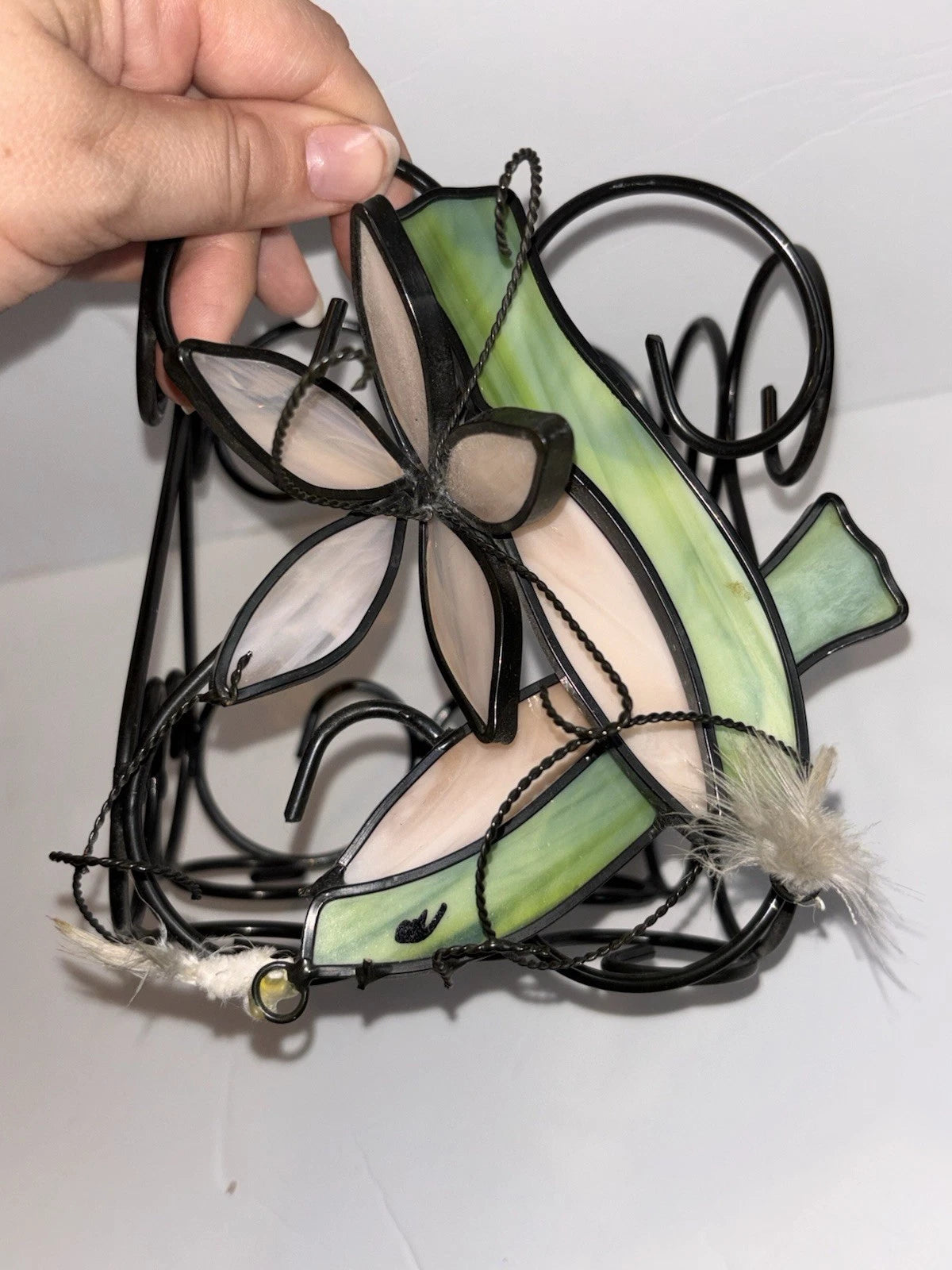 Wire Stained Glass Tissue Box Holder Candle Holder Fly Fishing | eBay