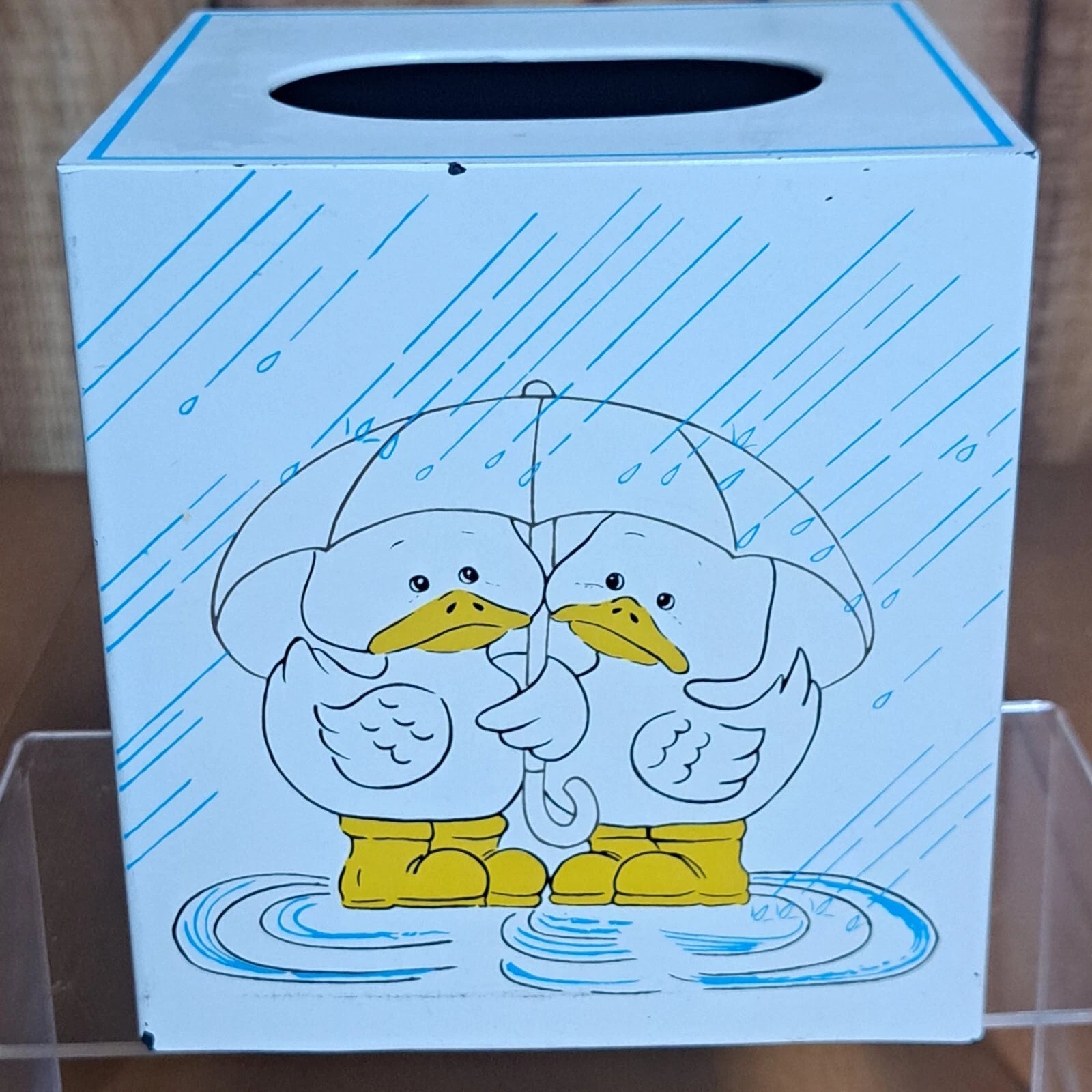 Vintage Andre Richard Ducks Under Umbrella Square Tissue Box, Japan | eBay