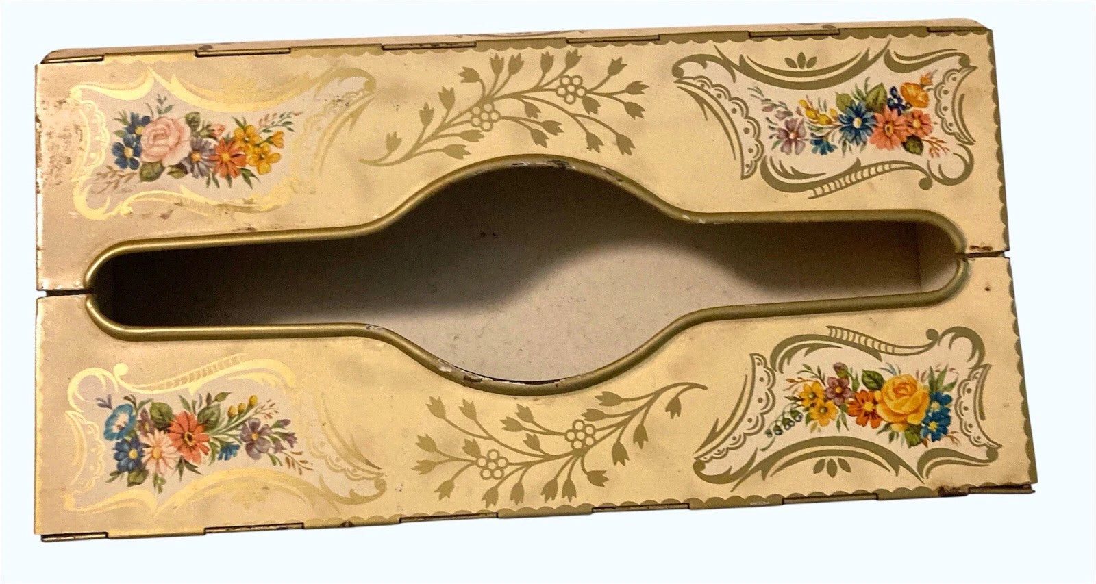 Vintage Metal Kleenex Tissue Dispenser Baret Ware England Chelsea Floral | eBay