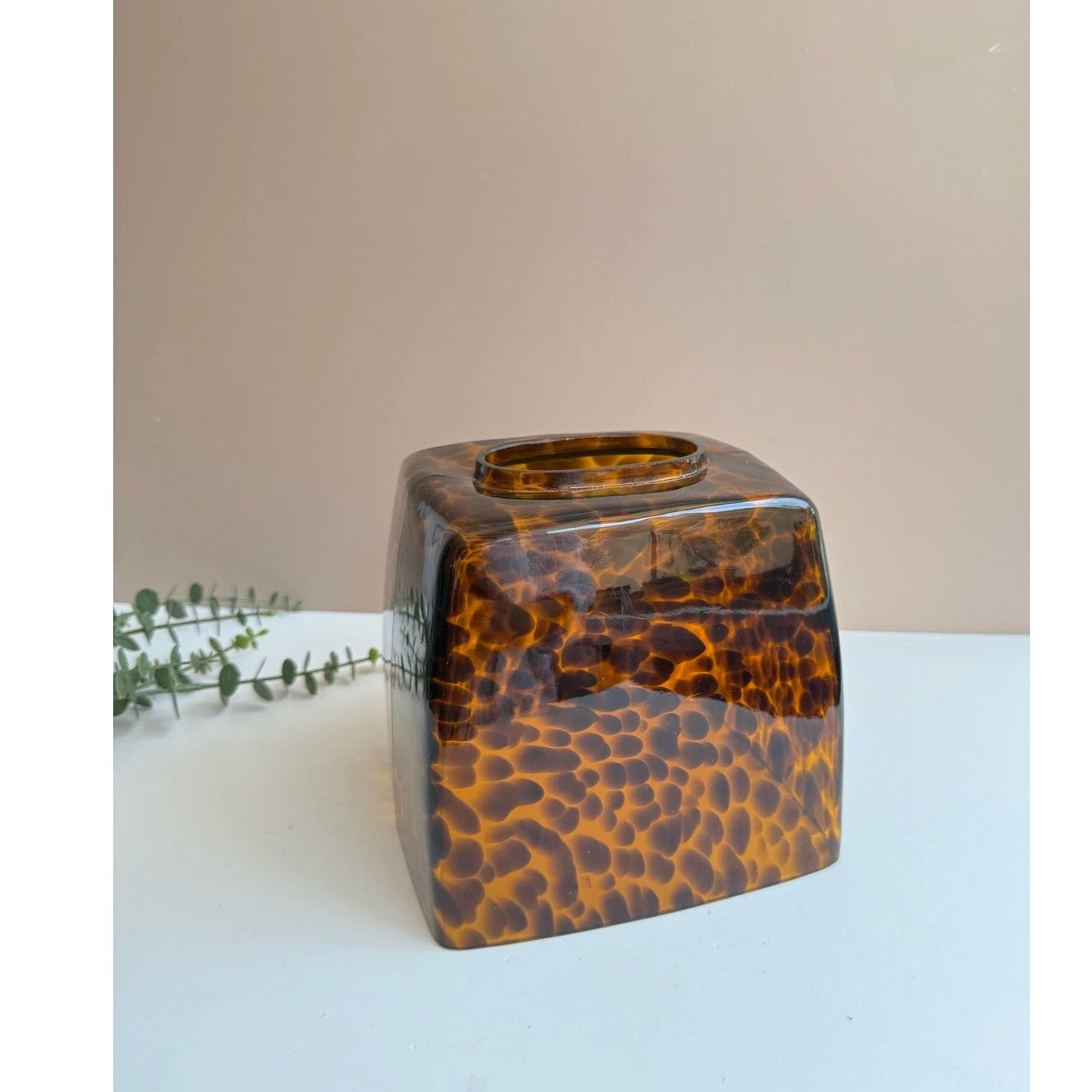 Labrazel Faux Tortoise Shell Glass Tissue Box Holder Cover Luxury Bath Accessory | eBay