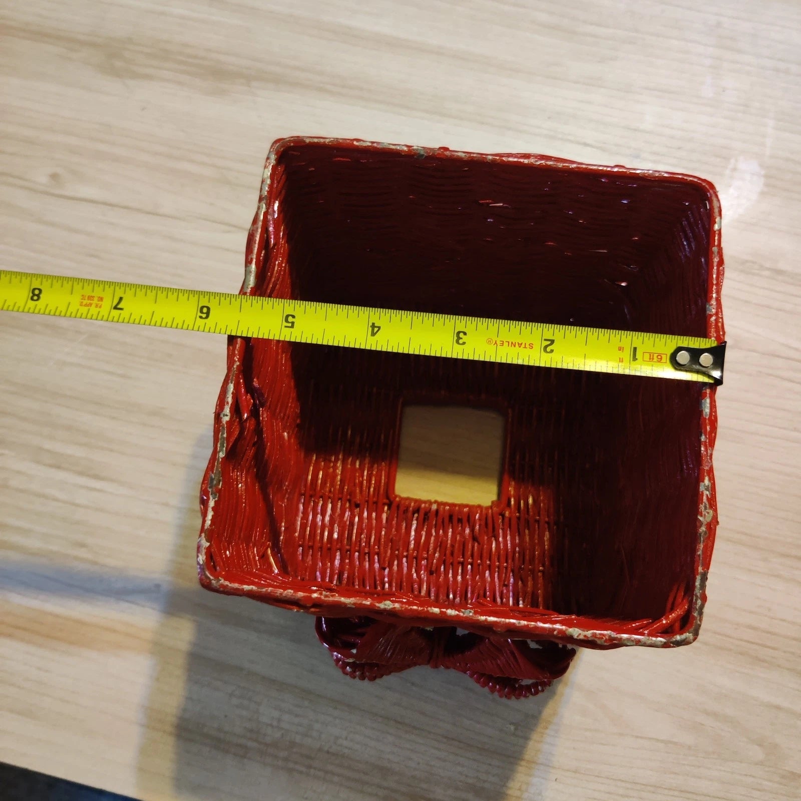 Vintage Tissue Box Holder Woven Wicker Rattan Holder Farmhouse Decor Red Bow | eBay