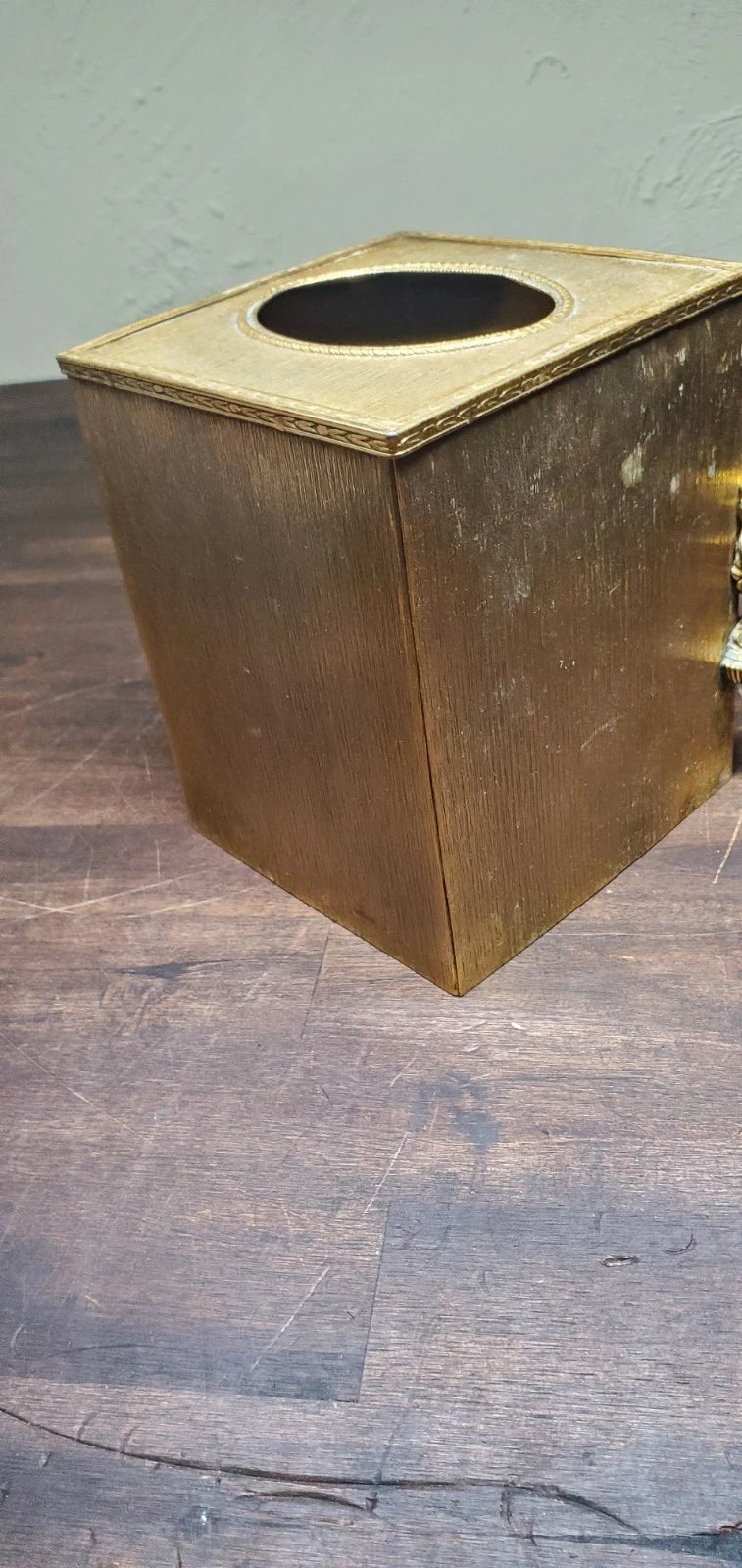 Vintage MCM Brass Decorative Tissue Paper Holder Cover Busts Chains | eBay