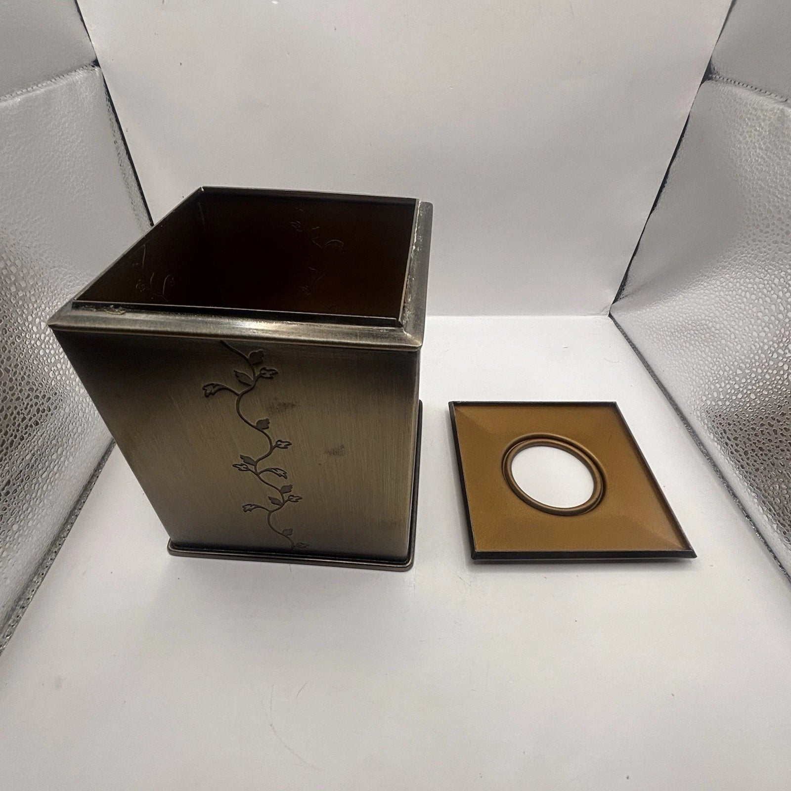 Bronze Finish Tissue Box Cover Vintage Modern by Thomas O'Brien. Embossed vines | eBay