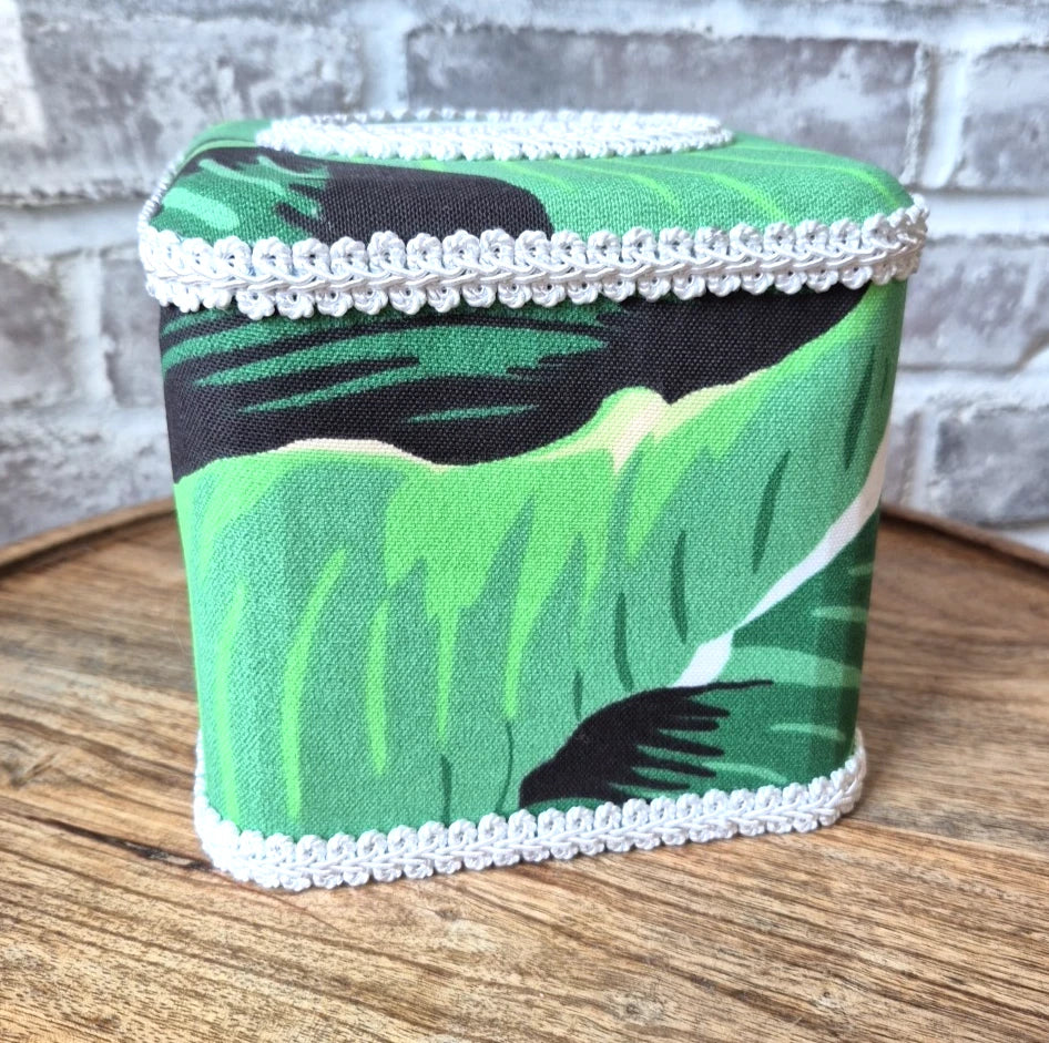Dorothy Draper Home Fabric Covered Square Tissue Box Cover - Brazilliance Green | eBay
