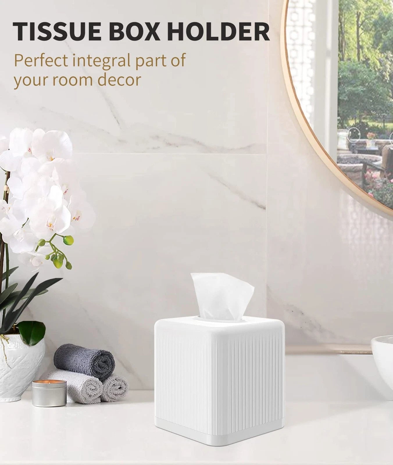 Tissue Cover with Base, Square Plastic Tissue Holder Decorative Tissue Cover ... | eBay