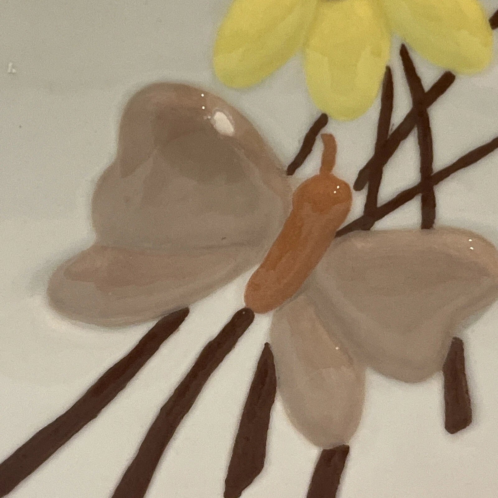 Vintage Ceramic Tissue Box Holder Butterfly Sunflower Brown Yellow Retro | eBay