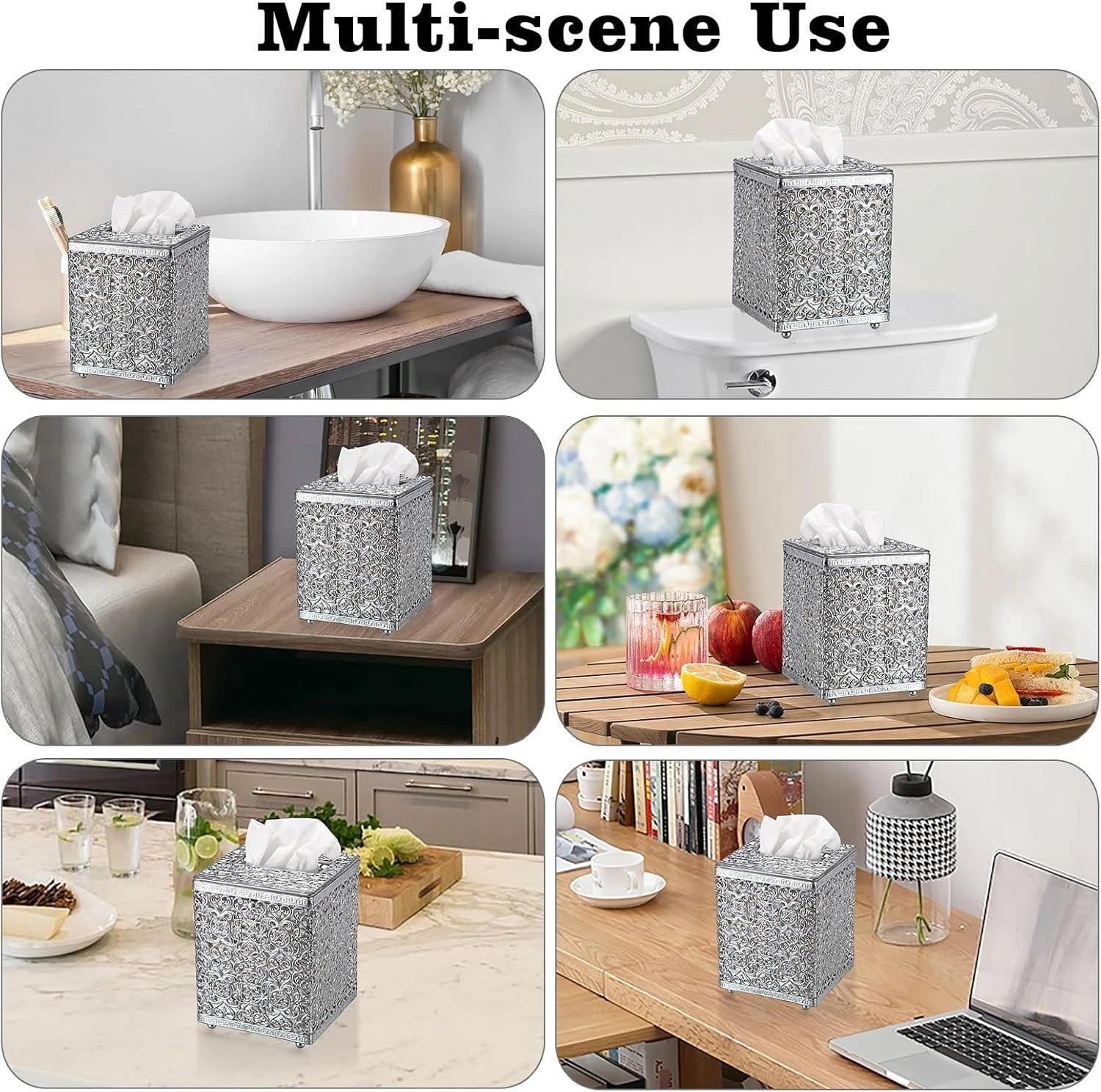 Tissue Box Cover Square Tissue Box with Lid, Metal Tissue Box Holder Stylish ... | eBay