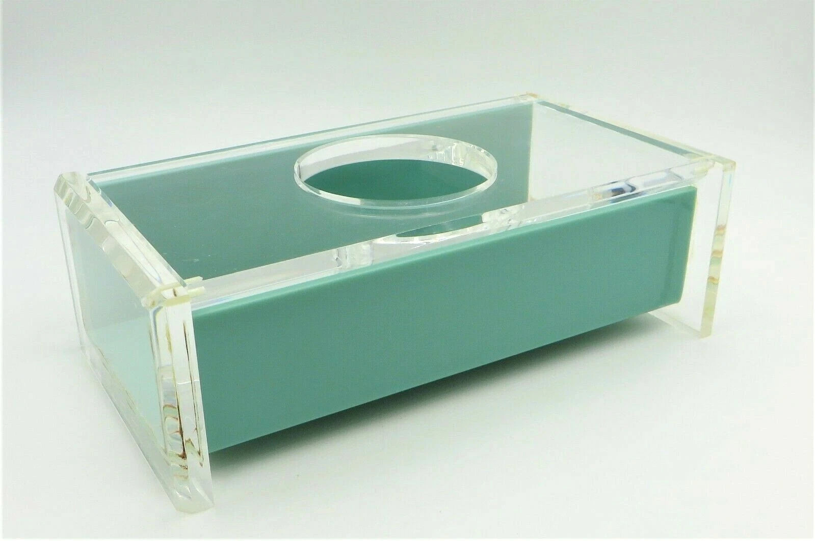 Vintage Mid Century Thick Lucite Acrylic Tissue Box Holder Cover Mint Green | eBay