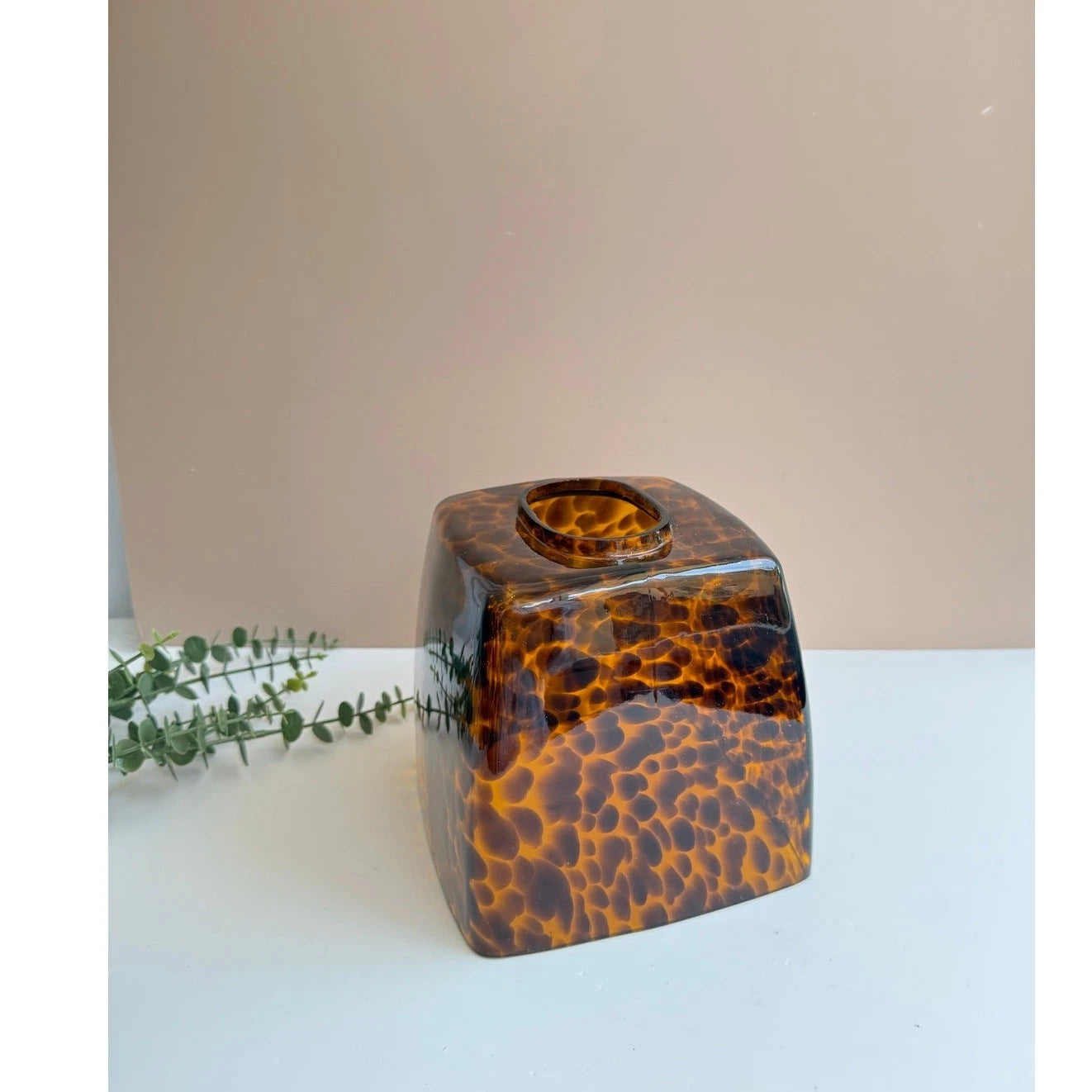 Labrazel Faux Tortoise Shell Glass Tissue Box Holder Cover Luxury Bath Accessory | eBay