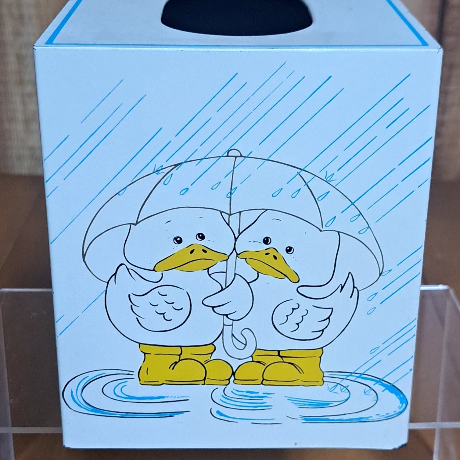 Vintage Andre Richard Ducks Under Umbrella Square Tissue Box, Japan | eBay