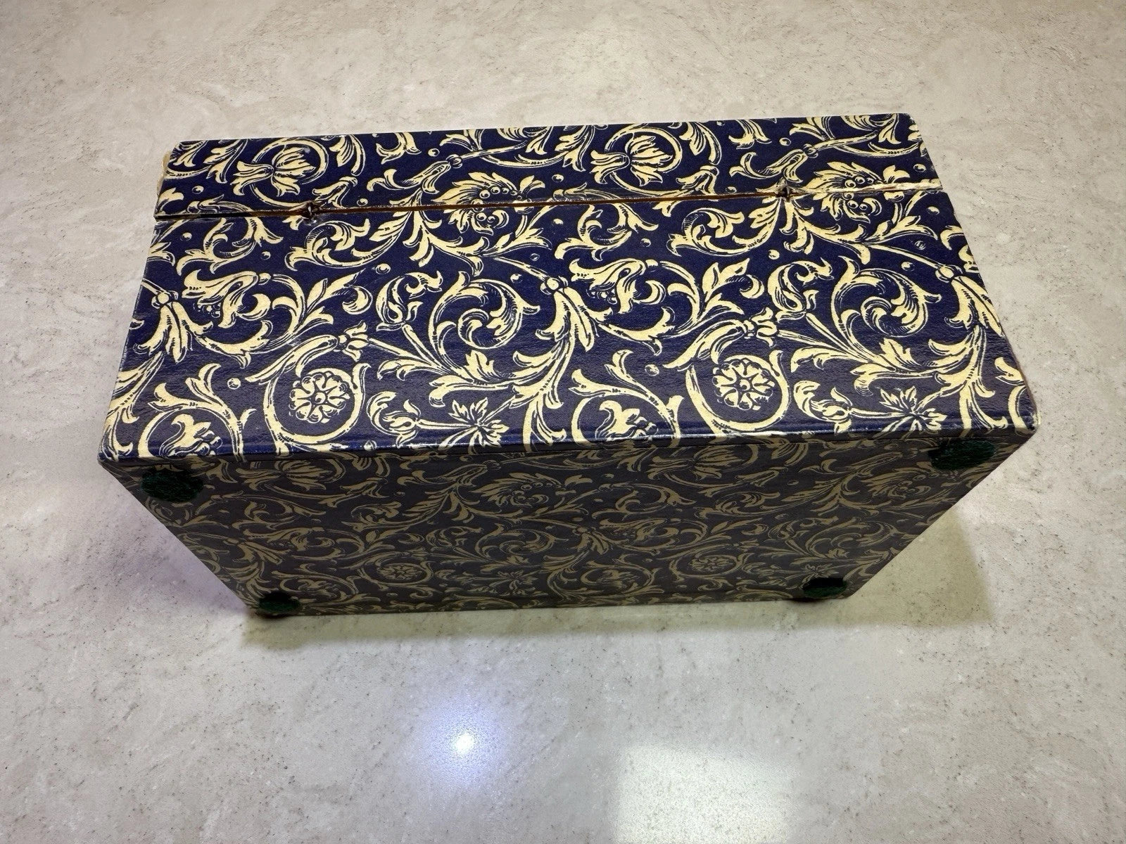 Set of Wooden Tissue Box Holder Cover & Trinket Box Floral Pattern Made in Italy | eBay