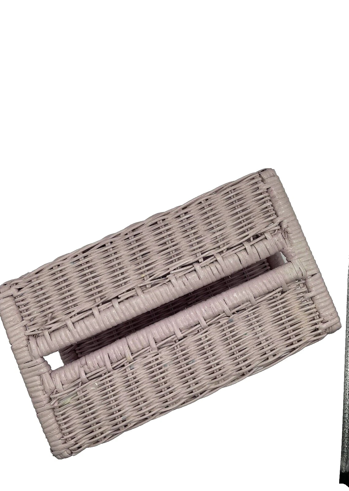 Vintage Woven Wicker Tissue Box Cover Holder Retro Pink Rectangular | eBay