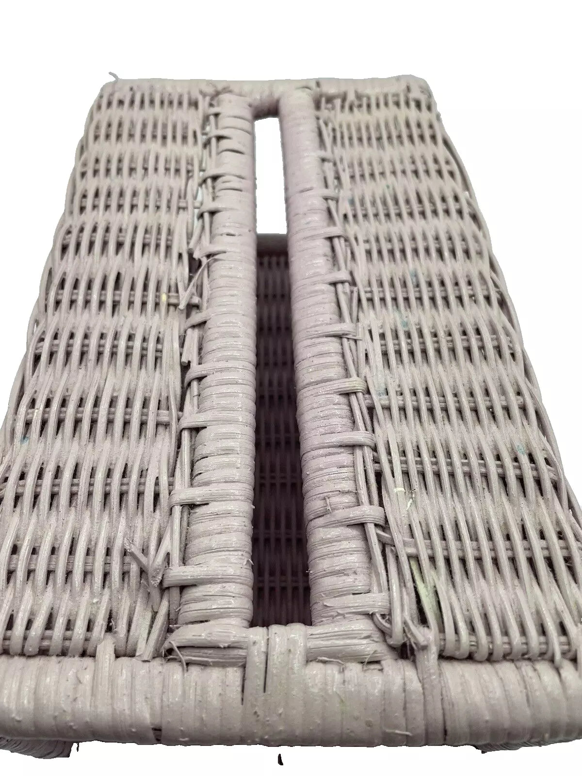 Vintage Woven Wicker Tissue Box Cover Holder Retro Pink Rectangular | eBay