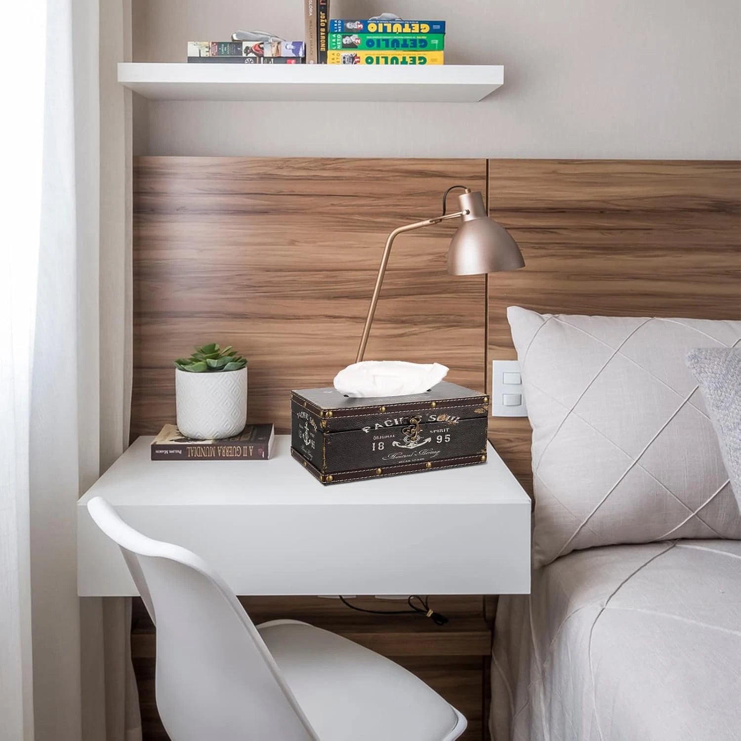 Sumnacon Tissue Box Cover Rectangle Tissue Box with Lid,Wooden Tissue Box Holder | eBay