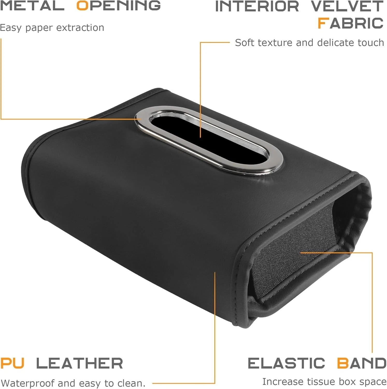 Car Tissue Holder, Tissue Box Cover Rectangle PU Leather Backseat for Truck, SUV | eBay