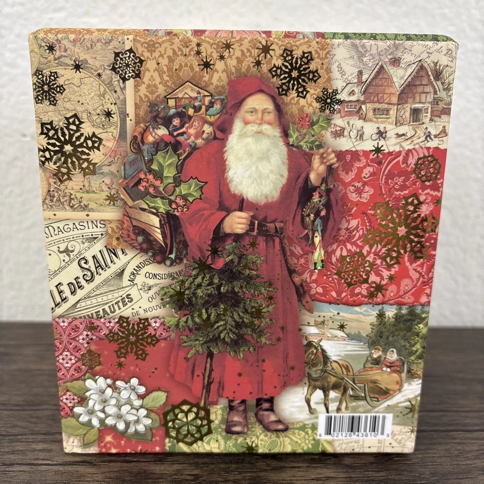 Punch Studio Christmas Tissue Box Cover Square Old World Santa Victorian Tree | eBay