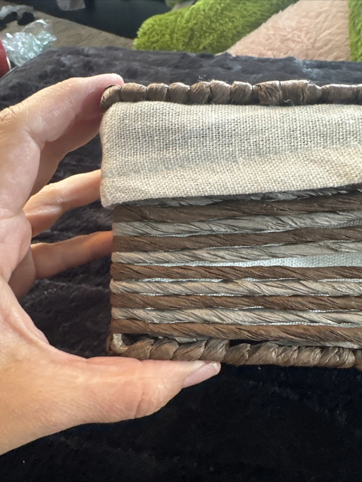 Rectangular Woven Tissue Box Cover, Decorative Seagrass Wicker Tissue Box Holder | eBay