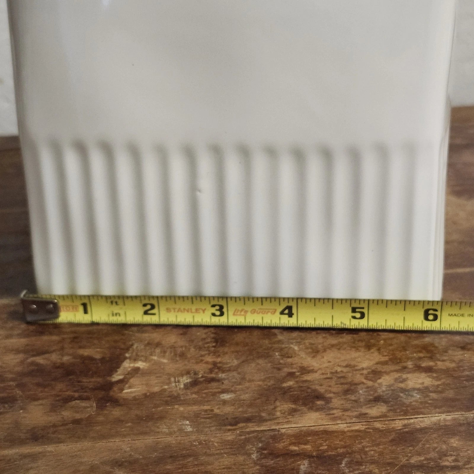 RAE DUNN Artisan Collection Heavy White Ceramic Ribbed Tissue Box Cover 6x6" | eBay