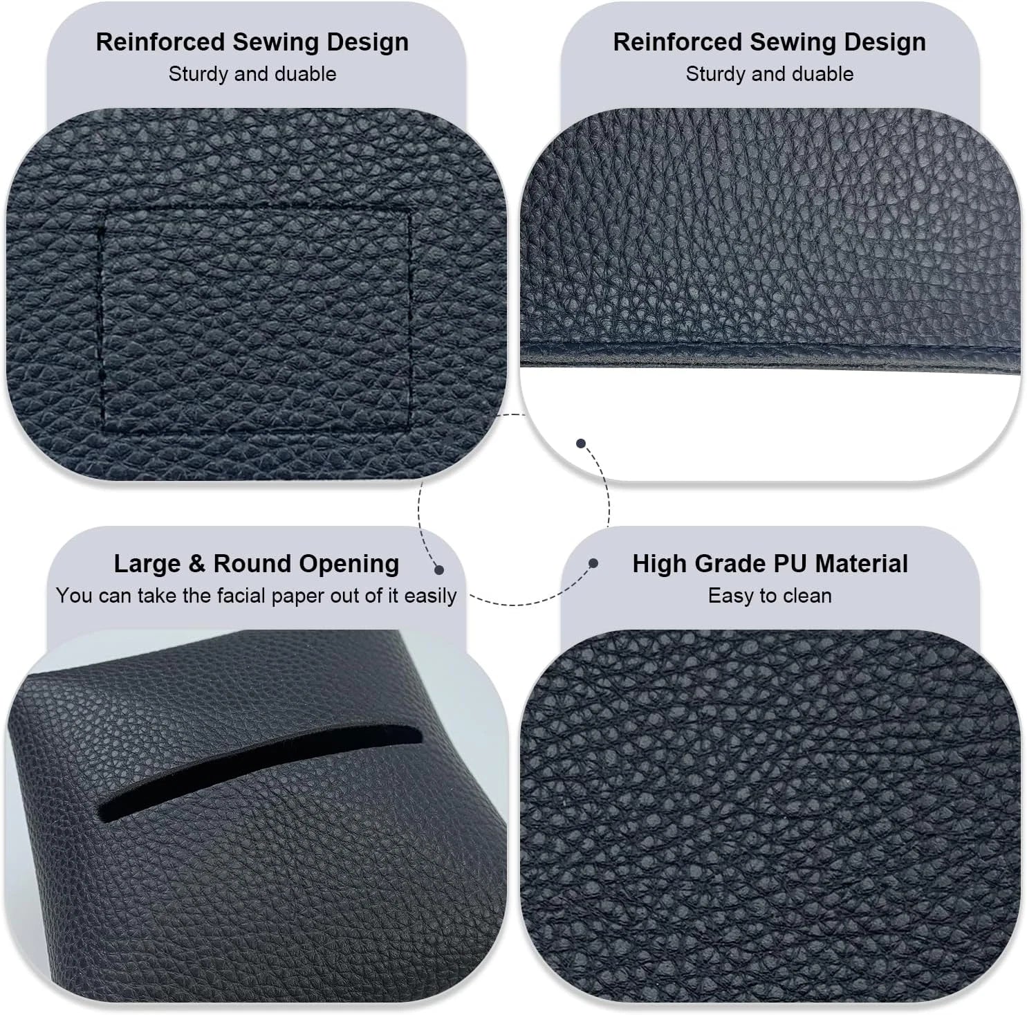 Tissue Box Cover 5X5X5'' PU Leather Tissue Holder Square Tissue Cube Box Organiz | eBay