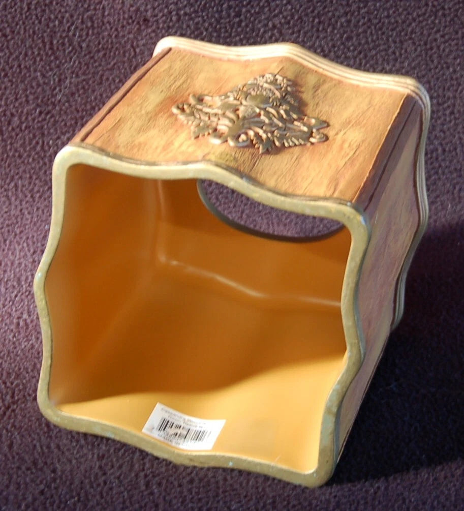 Elegant Faux Wood Tissue Box Cover ~ Popular Bath Brand ~ Bronze Pineapple ~ New | eBay