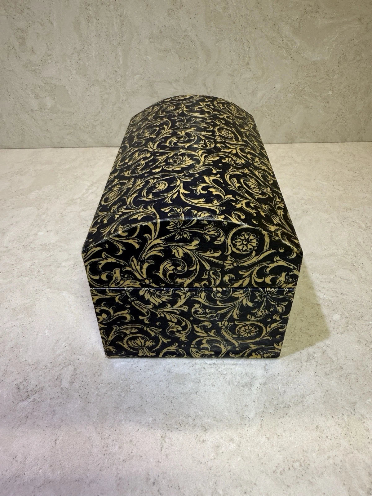 Set of Wooden Tissue Box Holder Cover & Trinket Box Floral Pattern Made in Italy | eBay