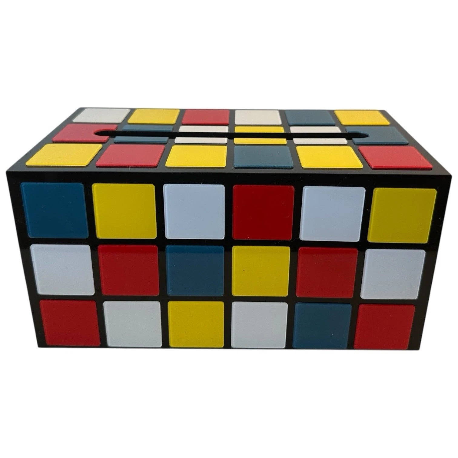Rubix Cube Tissue Box Cover Standard 5-1/4 x 9-7/8 x 4-7/8" Magnetic Closure NEW | eBay